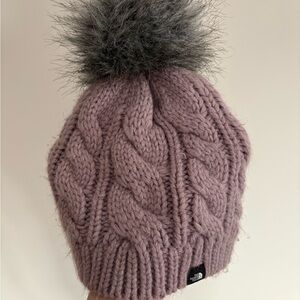 The North Face Pink Cable Knit Beanie